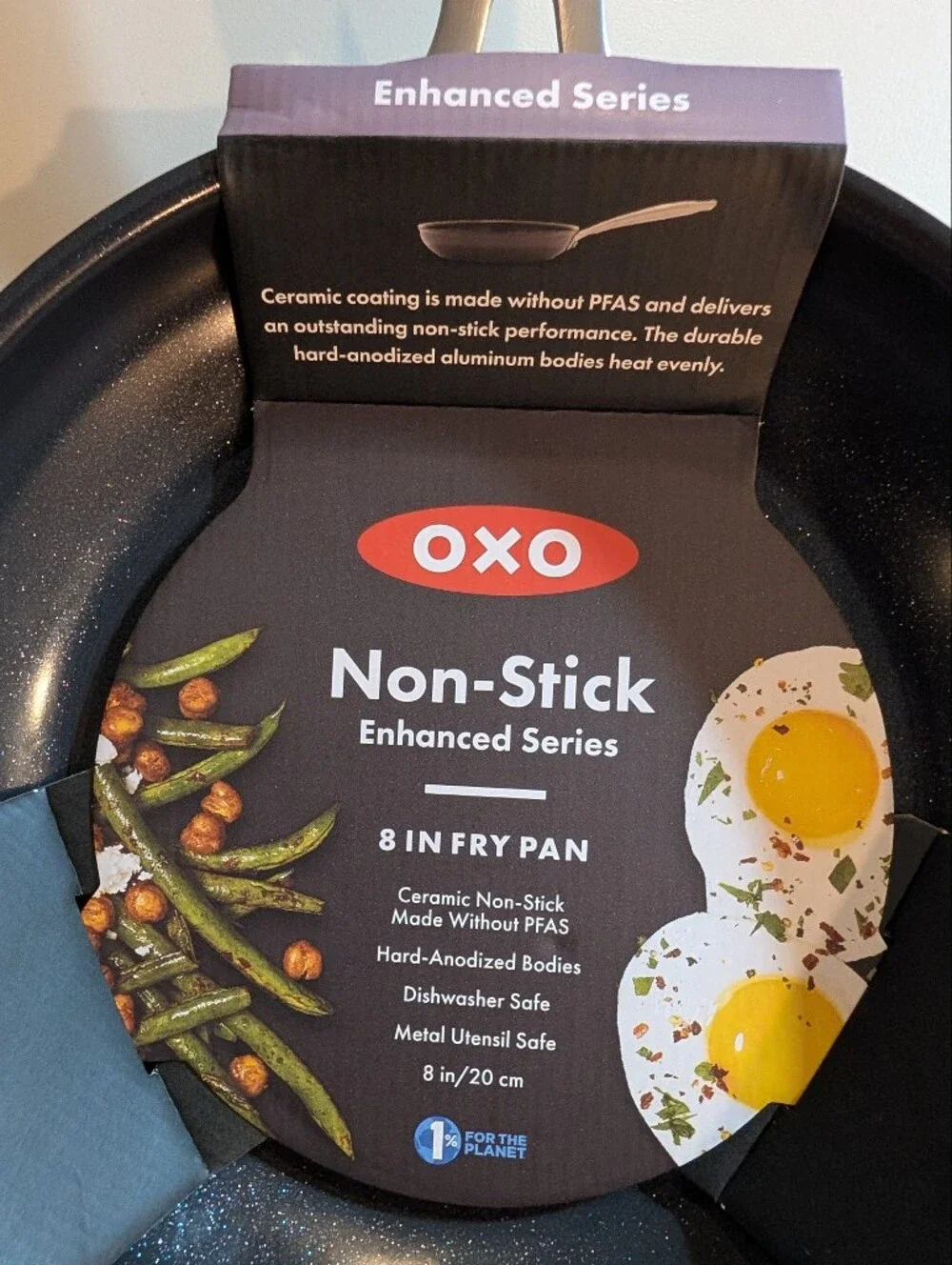 OXO Black Non-Stick 8 in Fry Pan with Stainless Handle NWT